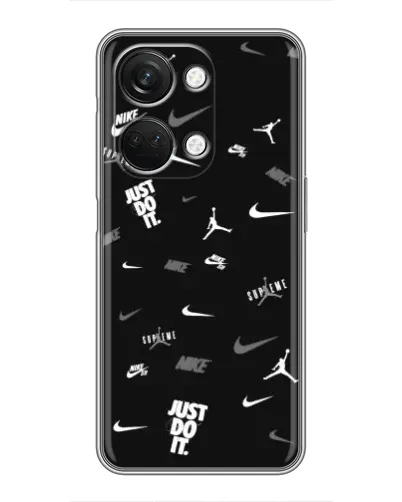 Чехол для OnePlus Nord 3 5G с картинкой «Nike Black Pattern» Чехол для OnePlus Nord 3 5G с картинкой «Nike Black Pattern»