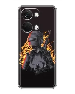Чехол для OnePlus Nord 3 5G с картинкой «PUBG — огненный силуэт»