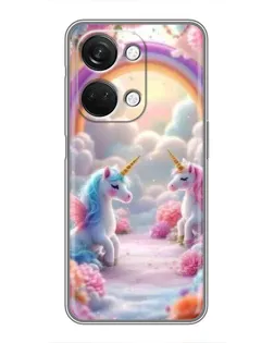 Чехол для OnePlus Nord 3 5G с картинкой «Радуга и единороги»
