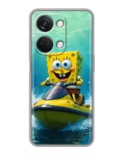 Чехол для OnePlus Nord 3 5G с картинкой «Спанч Боб на гидроцикле»