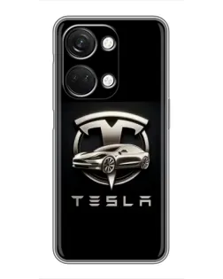 Чехол для OnePlus Nord 3 5G с картинкой «Tesla — серебристое авто»