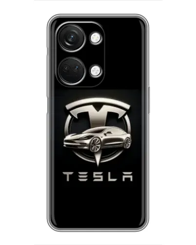 Чехол для OnePlus Nord 3 5G с картинкой «Tesla — серебристое авто»