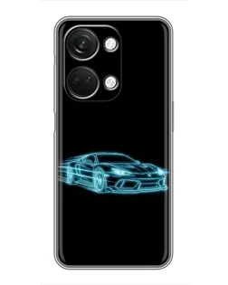 Чехол для OnePlus Nord 3 5G с картинкой «Неоновый контур Lamborghini»