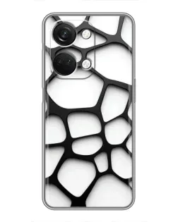 Чехол для OnePlus Nord 3 5G с картинкой «Белая объемная сетка»
