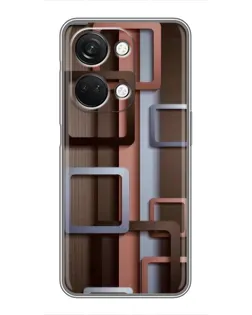 Чехол для OnePlus Nord 3 5G с картинкой «Коричневые объемные квадраты»