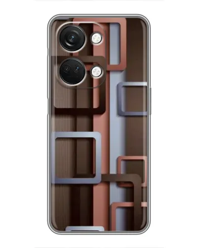 Чехол для OnePlus Nord 3 5G с картинкой «Коричневые объемные квадраты»
