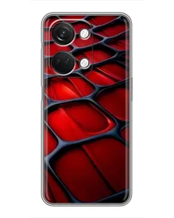 Чехол для OnePlus Nord 3 5G с картинкой «Красная глянцевая сетка»