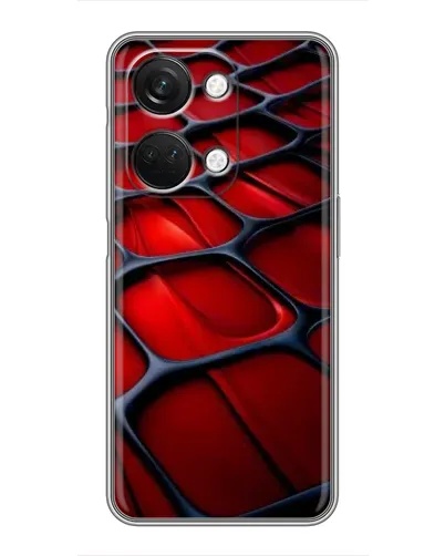 Чехол для OnePlus Nord 3 5G с картинкой «Красная глянцевая сетка»