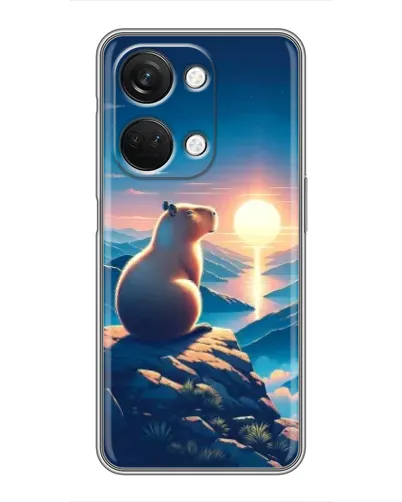 Чехол для OnePlus Nord 3 5G с картинкой «Закат солнца с капибарой»