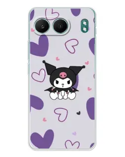 Чехол для OnePlus Nord 4 с картинкой «Kuromi и лавандовые сердца»