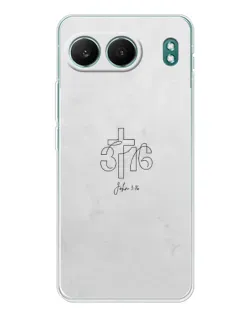 Чехол для OnePlus Nord 4 с картинкой «Иоанна 3:16 Крест»