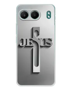 Чехол для OnePlus Nord 4 с картинкой «Металлический крест Jesus»