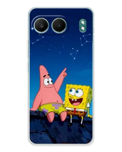 Чехол для OnePlus Nord 4 с картинкой «Губка Боб и Патрик ночью»