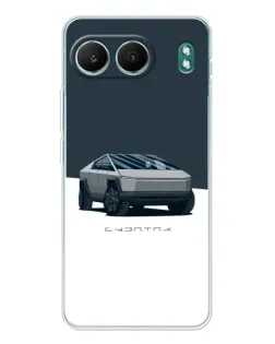 Чехол для OnePlus Nord 4 с картинкой «Серебристый Cybertruck Tesla»