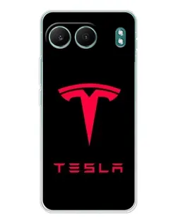 Чехол для OnePlus Nord 4 с картинкой «Tesla Red Logo»