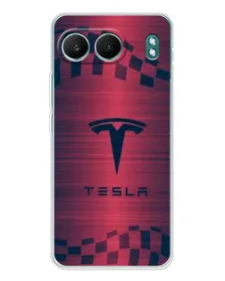 Чехол для OnePlus Nord 4 с картинкой «Тесла красный карбон»