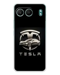 Чехол для OnePlus Nord 4 с картинкой «Tesla — серебристое авто»