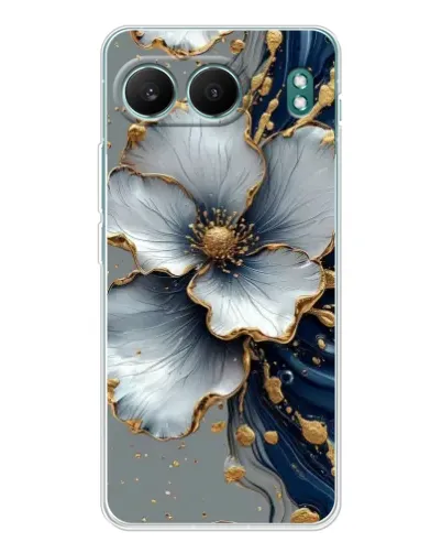 Чехол для OnePlus Nord 4 с картинкой «Белый цветок и золотой флюид» Чехол для OnePlus Nord 4 с картинкой «Белый цветок и золотой флюид»