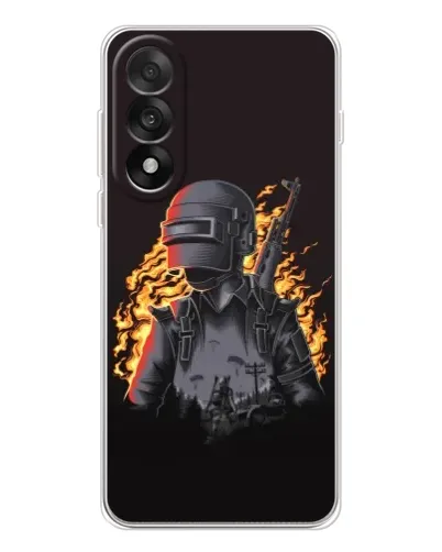 Чехол для OnePlus Nord 5 с картинкой «PUBG — огненный силуэт»