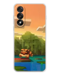 Чехол для OnePlus Nord 5 с картинкой «Майнкрафт закат солнца»