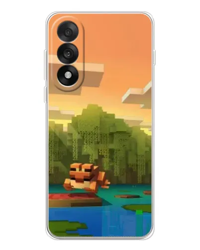 Чехол для OnePlus Nord 5 с картинкой «Майнкрафт закат солнца»