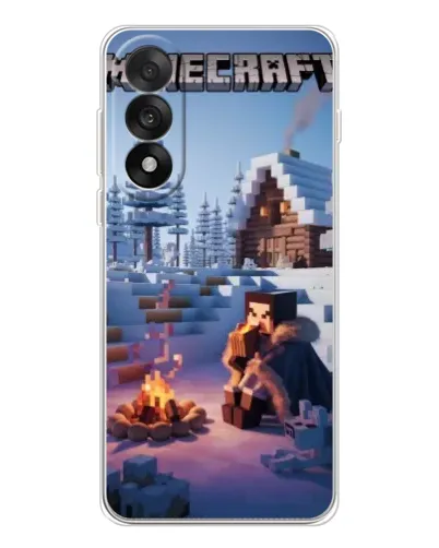 Чехол для OnePlus Nord 5 с картинкой «Зимний Minecraft»