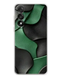 Чехол для OnePlus Nord 5 с картинкой «Зеленые кожаные волны»
