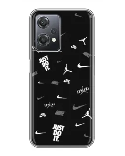 Чехол для OnePlus Nord CE 2 (5G) (IV2201) с картинкой «Nike Black Pattern»