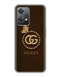 Чехол для OnePlus Nord CE 2 (5G) (IV2201) с картинкой «Gucci — золотая бабочка»