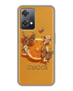Чехол для OnePlus Nord CE 2 (5G) (IV2201) с картинкой «Gucci — золотые бабочки»