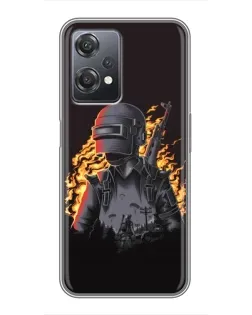 Чехол для OnePlus Nord CE 2 (5G) (IV2201) с картинкой «PUBG — огненный силуэт»