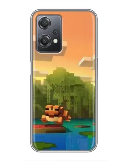 Чехол для OnePlus Nord CE 2 (5G) (IV2201) с картинкой «Майнкрафт закат солнца»