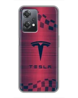 Чехол для OnePlus Nord CE 2 (5G) (IV2201) с картинкой «Тесла красный карбон» Чехол для OnePlus Nord CE 2 (5G) (IV2201) с картинкой «Тесла красный карбон»