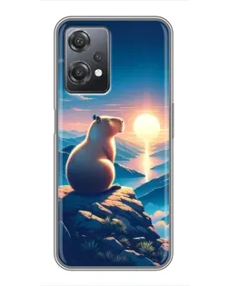 Чехол для OnePlus Nord CE 2 (5G) (IV2201) с картинкой «Закат солнца с капибарой»