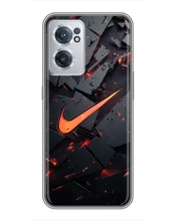 Чехол для OnePlus Nord CE 2 Lite 5G с картинкой «Nike — эффект разломов»