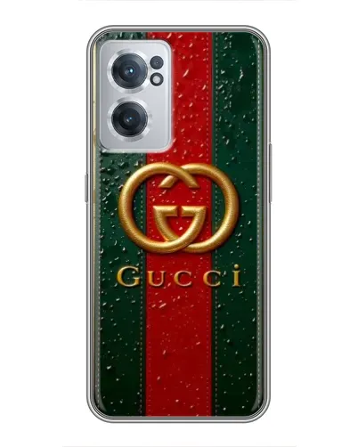 Чехол для OnePlus Nord CE 2 Lite 5G с картинкой «Gucci — фирменная полоса и золото» Чехол для OnePlus Nord CE 2 Lite 5G с картинкой «Gucci — фирменная полоса и золото»