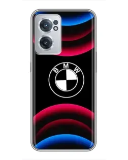 Чехол для OnePlus Nord CE 2 Lite 5G с картинкой «Логотип BMW и неоновые дуги»