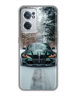 Чехол для OnePlus Nord CE 2 Lite 5G с картинкой «BMW в зимнем лесу»
