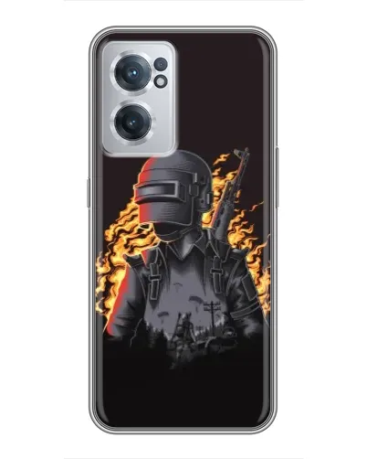 Чехол для OnePlus Nord CE 2 Lite 5G с картинкой «PUBG — огненный силуэт»