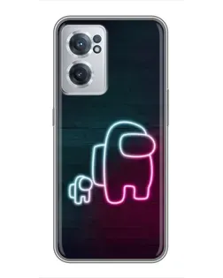 Чехол для OnePlus Nord CE 2 Lite 5G с картинкой «Among Us неон-арт»