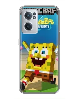 Чехол для OnePlus Nord CE 2 Lite 5G с картинкой «Губка Боб Minecraft»