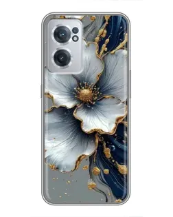 Чехол для OnePlus Nord CE 2 Lite 5G с картинкой «Белый цветок и золотой флюид»