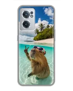 Чехол для OnePlus Nord CE 2 Lite 5G с картинкой «Капибара на море»