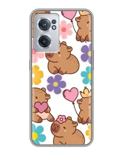 Чехол для OnePlus Nord CE 2 Lite 5G с картинкой «Цветочный паттерн капибар»