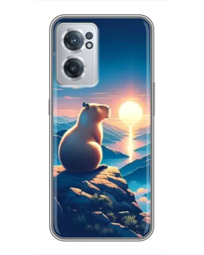 Чехол для OnePlus Nord CE 2 Lite 5G с картинкой «Закат солнца с капибарой»