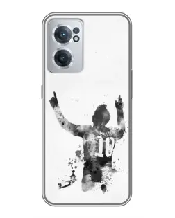 Чехол для OnePlus Nord CE 2 Lite 5G с картинкой «Черно-белый силуэт Месси»