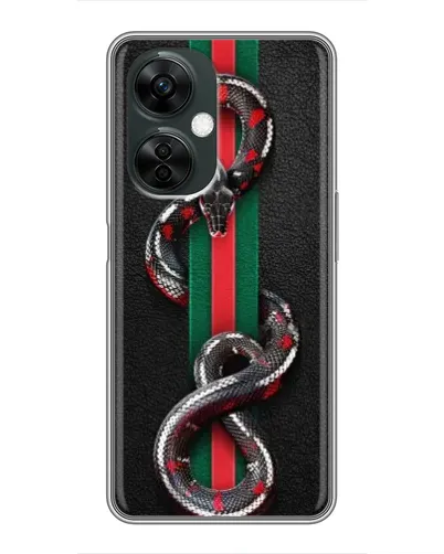 Чехол для OnePlus Nord CE 3 Lite с картинкой «Gucci — змея на полосе» Чехол для OnePlus Nord CE 3 Lite с картинкой «Gucci — змея на полосе»