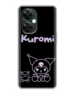 Чехол для OnePlus Nord CE 3 Lite с картинкой «Kuromi — черный минимализм»