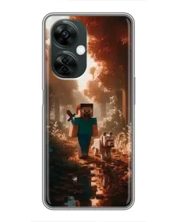 Чехол для OnePlus Nord CE 3 Lite с картинкой «Стив в лесу»