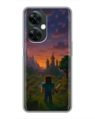 Чехол для OnePlus Nord CE 3 Lite с картинкой «Стив у башни» Чехол для OnePlus Nord CE 3 Lite с картинкой «Стив у башни»